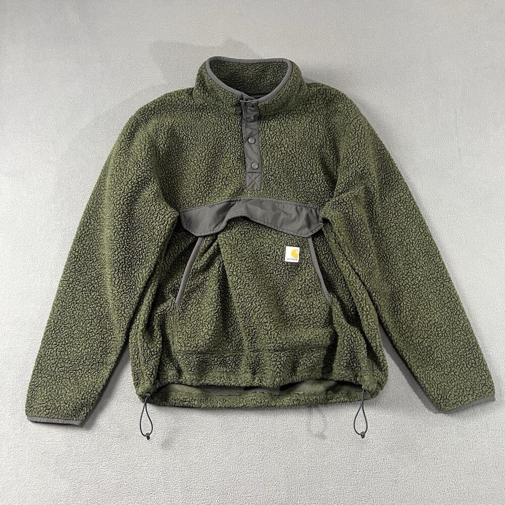 Carhartt Jacket Mens Large Green Relaxed Fit Casual Pullover Outdoors
